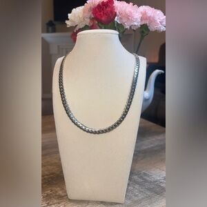 Elegant Silver Plated Cuban Chain